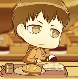 😑 Eren Yeager Attack on Titan Anime, Manga, Chibi, Eren, L'attacco dei Giganti telegram sticker
