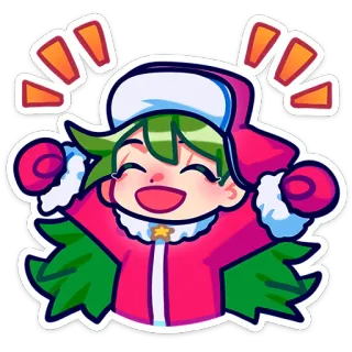 🤗 мультфильм, аниме, милый, счастливый, праздник, зима, рождество, праздничный telegram sticker