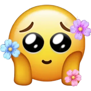 🌸 Emoji, Schattig, Bloemen, Verdrietig, Ogen telegram sticker