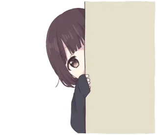 😶 Garota anime, Espiando, Desenho animado, Fofo, Tímida, Escondido telegram sticker