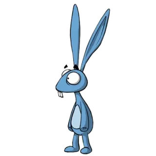 🐇 파란 토끼, 만화, 동물, 스티커, 토끼 telegram sticker
