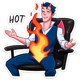 🥵 HOT devil, flame, sexy, demon, cartoon telegram sticker