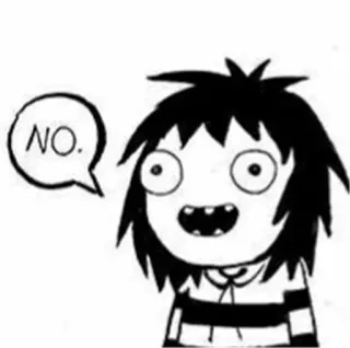 😃 NO. Kreskówka, Meme, Nie, Negatywny, Odrzucenie telegram sticker