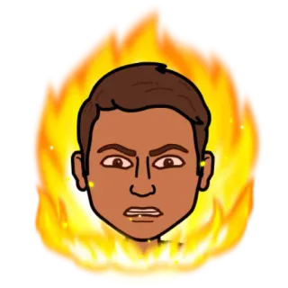 🔥 Bitmoji, โกรธ, ไฟ, อวาตาร์, การ์ตูน, ตัวละคร telegram sticker