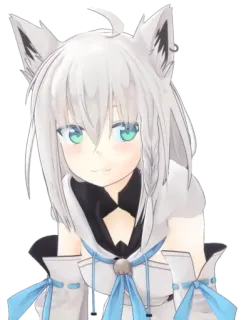 😏 Shirakami Fubuki anime, catgirl, waifu, virtual youtuber, vtuber, hololive whatsapp sticker