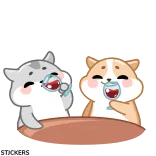 🥂 hamster, toast, vin, mignon, amis, fête telegram sticker