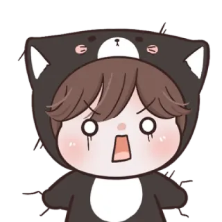 😼 Anime, Cartoon, Niedlich, Verängstigt, Schockiert, Bärenkostüm, Cartoonfigur telegram sticker