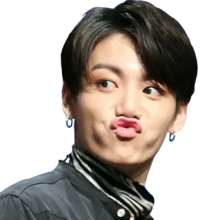 😘 kpop, jungkook, sänger, lustiges gesicht, süß, entertainer telegram sticker
