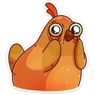 😱 kip, vogel, dier, grappig, cartoon telegram sticker