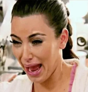 😭 Kim Kardashian 泣く, ミーム, 悲しい, キム・カーダシアン, 感情的, 有名人 telegram sticker
