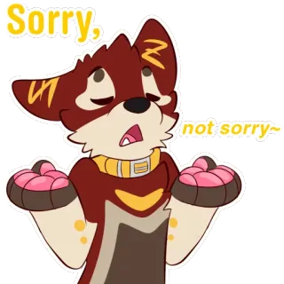😜 Sorry, not sorry~ animal, dibujos animados, disculpa, humor, zorro telegram sticker