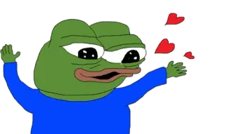 ❤️ Pepe the Frog Pepe, Meme, Żaba, Serca telegram sticker