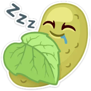 🥒 zzz potato, sleepy, tired, vegetable, sleeping telegram sticker