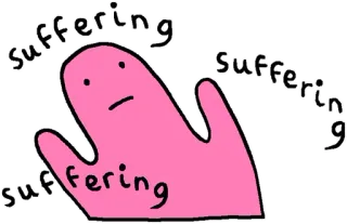 😞 suffering suffering suffering suffering sufrimiento, blob, rosa, triste, angustiado telegram sticker