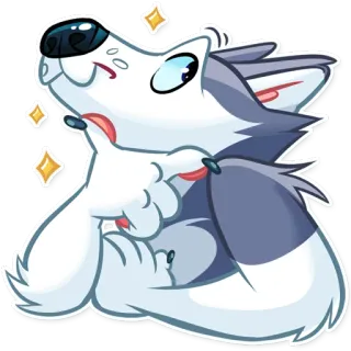 🤔 Hund, Wolf, Tier, süß, Glitzer whatsapp sticker