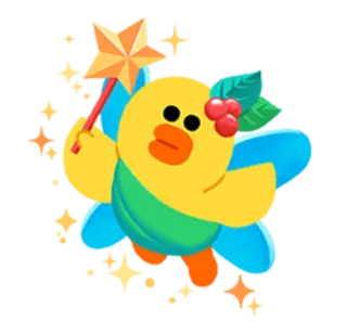 ✨ oiseau jaune, dessin animé, mignon, fantaisie, personnage, magie, animation whatsapp sticker