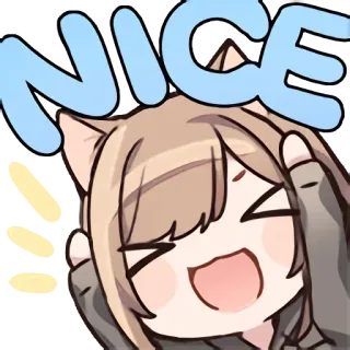 😄 NICE dễ thương, anime, mèo, kawaii, vui vẻ, vuốt ve telegram sticker