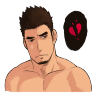 💔 man, cartoon, broken heart, sad, emotion telegram sticker