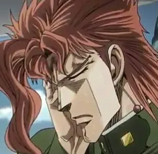 💤 Kakyoin Noriaki JoJo's Bizarre Adventure Anime, Manga, Kakyoin, JoJo's Bizarre Adventure, smutny, postać telegram sticker