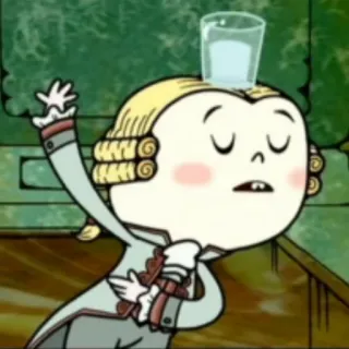 💁‍♂ Kreskówka, Postać, Szkło, Woda, Równowaga, Osoba, Animowany telegram sticker