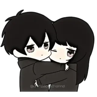 🫂 cartoon, hug, love, cute, couple telegram sticker