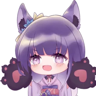💜 Anime, Lindo, Chibi, Gato, Chica, Kawaii telegram sticker