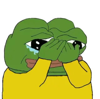 😭 Pepe the Frog pepe, 青蛙, 伤心, 表情包, 哭泣 whatsapp sticker