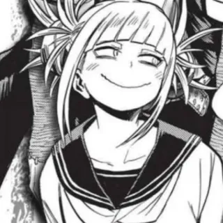 ❔ Himiko Toga My Hero Academia 애니메이션, 빌런, 소녀, 얀데레, 토가 히미코, 나의 히어로 아카데미아 telegram sticker