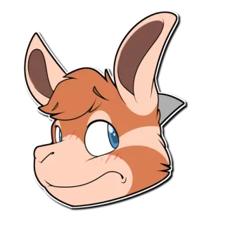 😳 Фурри, Животное, Мультик, Голова, Млекопитающее, Милый whatsapp sticker