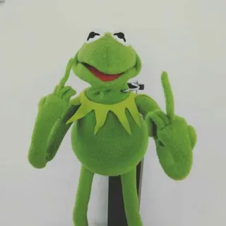 🌟 Kermit Kermit der Frosch, Mittelfinger, unhöflich, beleidigend, Puppe, Muppets whatsapp sticker