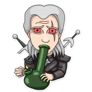 Накуренный Геральд от @NewGameProject telegram stickers