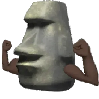 🗿 Moai, Osterinsel, Statue, Arme, Muskulös, Muskeln telegram sticker