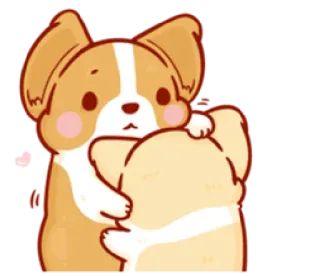 🤗 柯基, 狗, 拥抱, 可爱, 动物 telegram sticker