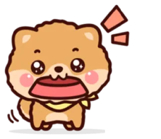 🤤 pies, kreskówka, uroczy, kawaii, zwierzę, szczęśliwy telegram sticker