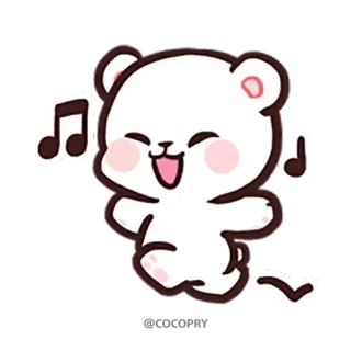 💃 mignon, ours, dessin animé, danse, joyeux, musique whatsapp sticker