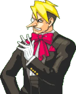 😬 Luke Atmey Ace Attorney Anime, Charakter, Bösewicht, Detektiv telegram sticker