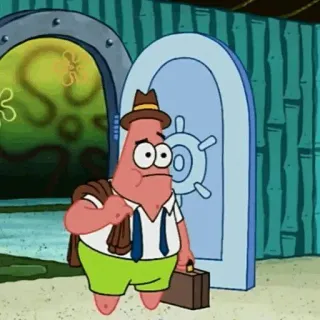 🍔 Patrick Star SpongeBob SquarePants desenho animado, Patrick, Bob Esponja, animado, personagem, engraçado, ladrão de banco whatsapp sticker