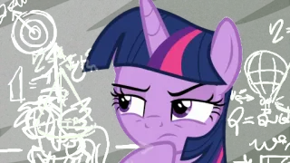 🤔 Twilight Sparkle My Little Pony pony, cartoon, thinking, mathematics, science, Twilight Sparkle telegram sticker