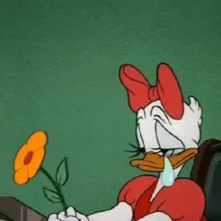 🌿 Daisy Duck cartoon, daisy duck, flower, sad, crying, disney telegram sticker