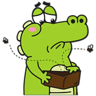 💸 cartoon, crocodile, sad, animal, green, cute telegram sticker