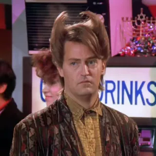 😐 Chandler Bing Friends Chandler, Friends, Matthew Perry, Comédie, Sitcom, Coiffure telegram sticker
