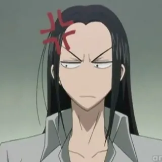 😡 Anime, Tức giận, Khó chịu, Tóc dài, Bực bội telegram sticker