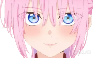 😊 anime, girl, pink hair, blush, cute telegram sticker