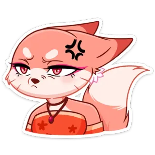 😠 лиса, злой, мультфильм, животное, красная панда, милый, персонаж telegram sticker