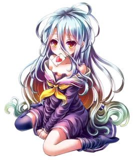 😏 Shiro No Game No Life Anime, Manga, Shiro, No Game No Life, Słodkie, Kawaii, Karta telegram sticker