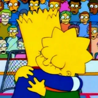 👨‍👧 Bart Simpson The Simpsons Bart Simpson, Lisa Simpson, Simpsons, cartoon, hug, siblings telegram sticker