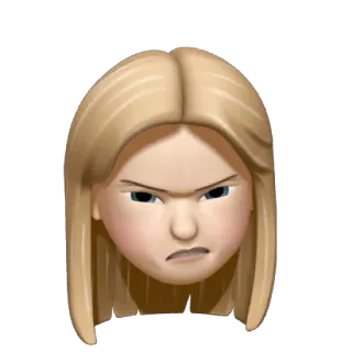✏️ Emoji, Bravo/a, Frustrado/a, Mulher, Loira, Rosto telegram sticker