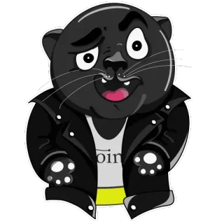 😧 obin Kartun, Panther, Jaket, Karakter, Binatang, Keren telegram sticker