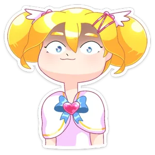 ☺️ cartone animato, capelli biondi, anime, carino, personaggio telegram sticker