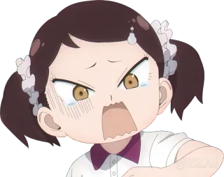 😨 animé, en colère, pleurer, fille, contrarié, dessin animé telegram sticker
